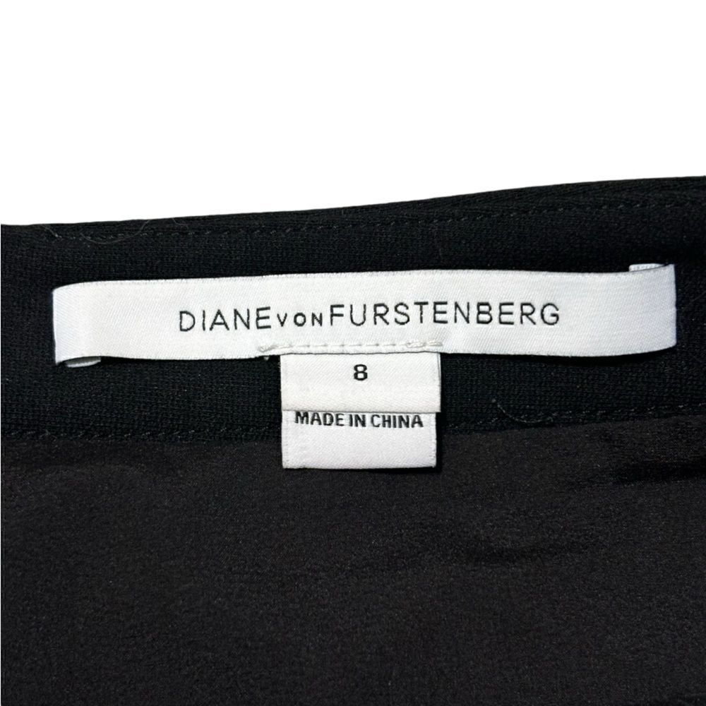 Diane Von Furstenberg Skirt 8 Wool Blend Mae Black & White Knee Length - Picture 3 of 3